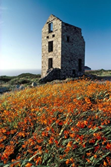 Quarry Prints: Disused tin mine building near Zennor, Cornwall, England, United Kingdom, Europe