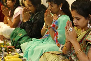 Prayers Prints: Diwali celebration at the Paris Ganesh temple, Paris, France, Europe