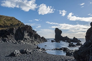 Djupalonssandur black stone beach, Snaefellsnes Peninsula, Iceland, Polar Regions