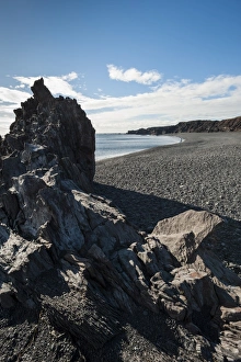 Black Sand Prints: Djupalonssandur black stone beach, Snaefellsnes Peninsula, Iceland, Polar Regions