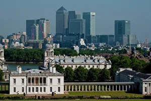 Greenwich Prints: Docklands skyline from Greenwich, London, England, United Kingdom, Europe