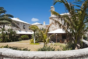 L Imestone Prints: Dockyard Terrace at the Royal Naval Dockyard, Bermuda, Central America