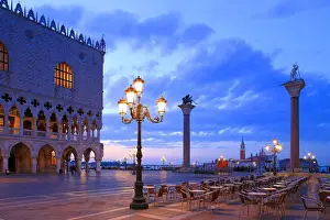 Street Light Prints: Doges Palace and Piazzetta against San Giorgio Maggiore in the early morning light
