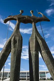 Brasilia Prints: Dois Candangos (The Warriors), monument of builders of Brasilia, Brazil, South America