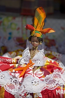 Craft Market Prints: Dolls, Craft Market in La Savane Park, Fort-de-France, Martinique, French Antilles