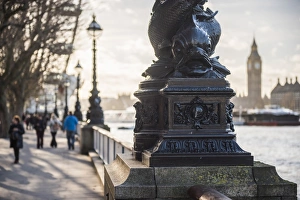 Lamp Post Prints: Dolphin lamp post, South Bank, London, England, United Kingdom, Europe