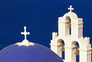 Thira Prints: Dome and bell tower of St