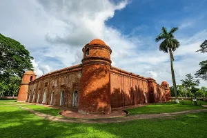 Domes Prints: Sixty Dome Mosque features unique architecture with red brick walls and large dome structures in Bangladesh