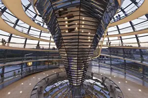 The Dome by Norman Foster, Reichstag Parliament Building at sunset, Mitte, Berlin