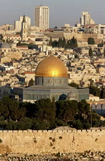 Dome of the Rock and city seen from Mount of Olives, Jerusalem, Israel, Middle East