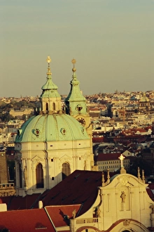 Mala Strana Prints: Dome and towers of St. Nicholas Church, Mala Strana, Prague, Czech Republic, Europe