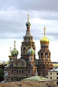 Domes of Church of the Saviour on Spilled Blood, UNESCO World Heritage Site, St. Petersburg