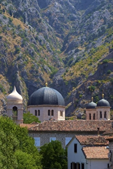 Dayime Prints: Domes of Church of St. Nicholas, Kotor, UNESCO World Heritage Site, Montenegro, Europe