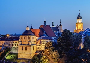 Polish Culture Prints: Dominican Priory and Trinitarian Tower at twilight