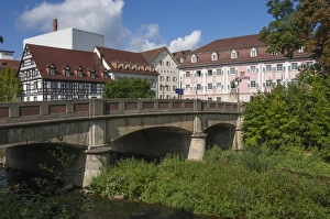 Black Forest Prints: Donau Bridge, crossing the River Danube, Donauschingen (Donaueschingen), Black Forest