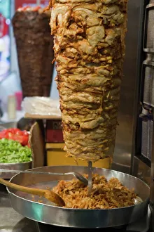 Images Dated 28th May 2008: Doner kebab cooking, Istanbul, Turkey, Europe