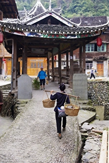 Yoke Prints: Dong village of Zhaoxing, Guizhou Province, China, Asia