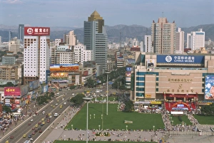 Lanzhou Prints: Around Dongfanghong Square, new high-rise buildings, Lanzhou city, China, Asia