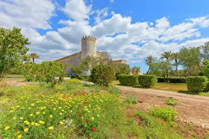 Opportunities Prints: Donnafugata Castle stands in the landscape surrounded by gardens and flowers in Ragusa province
