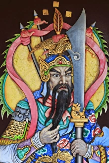 Beard Prints: Door detail in Hainan Temple, Nathon City