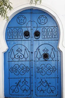 Archway Prints: Door in Sidi Bou Said, Tunisia, North Africa, Africa