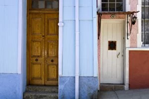 Images Dated 9th December 2009: Doors in Cerro Concepcion, UNESCO World Heritage Site, Valparaiso, Chile, South America