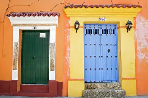 Doors Prints: Doors in Old Walled City District, Cartagena City, Bolivar State, Colombia, South America