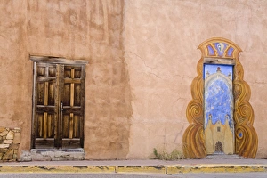 Adobe Prints: Doors in Santa Fe, New Mexico, United States of America, North America