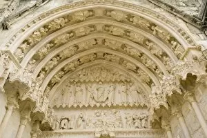 Images Dated 19th August 2007: Doorway of Bourges cathedral, Cher, France
