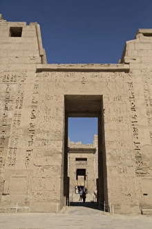 West Bank Prints: Doorway of First Pylon with view of doorway to Second Pylon, Medinet Habu (Mortuary
