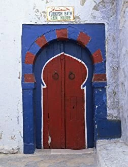 Images Dated 7th December 2011: Doorway to Turkish baths in the Medina, Hammamet, Cap Bon, Tunisia, North Africa, Africa