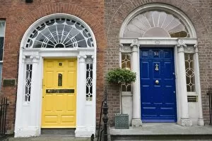 Doorways to two Georgian houses, Merrion Square, Dublin, Republic of Ireland, Europe