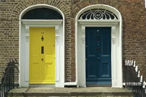 Door Collection: Two doorways with painted doors on Bride Street in Dublin