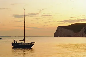 Yachting Prints: Dorset coast, near Lulworth, England, UK