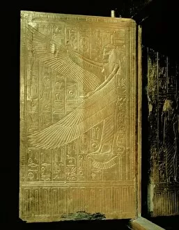 Single Object Collection: One of the double doors of the gilt shrine showing the goddess Isis