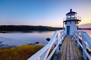 Reed Prints: Doubling Point Light, Maine, New England, United States of America, North America