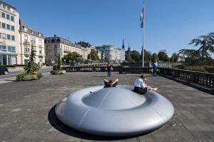 Seat Prints: Doughnut bench, Luxembourg City, Luxembourg, Europe