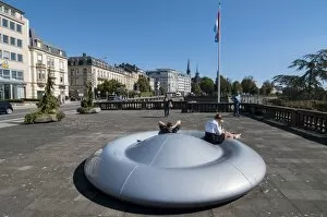 Images Dated 21st September 2010: Doughnut bench, Luxembourg City, Luxembourg, Europe
