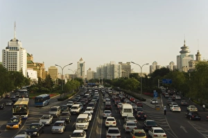 Downtown buildings in Fuchengmen area, Beijing, China, Asia