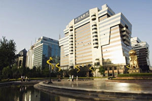 Downtown buildings in Fuchengmen area of Beijing, China, Asia