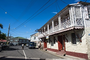 Nevis Prints: Downtown Charlestown, capital of Nevis Island