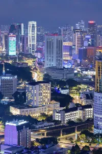 Lively Prints: Downtown at dusk, Kuala Lumpur, Selangor, Malaysia
