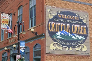 Walls Prints: Downtown mural, Cripple Creek, Colorado, United States of America, North America