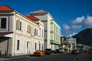 Windward Islands Prints: Downtown Roseau capital of Dominica, West Indies, Caribbean, Central America