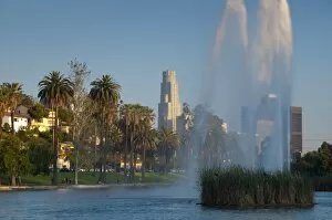 Images Dated 20th May 2009: Downtown skyline from Echo Park, Los Angeles, California, United States of America