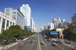 Guangdong Prints: Downtown traffic, Shenzhen, Guangdong, China, Asia