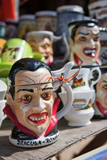 Stall Prints: Dracula mugs, Bran castle (Dracula castle), Bran, Transylvania, Romania, Europe