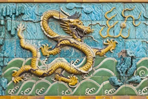Detail of the Nine Dragons Screen, Palace of Tranquility and Longevity