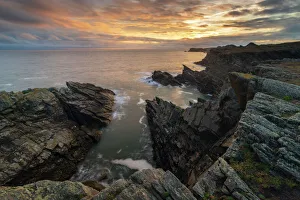 Traditionally Welsh Prints: Dramatic cliffs of the Anglesey Coast, Anglesey, North Wales, United Kingdom, Europe
