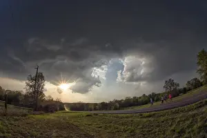 Oklahoma Prints: Dramatic cloud formations at the edge of an evening thunderstorm in rural Oklahoma